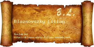 Blazsovszky Lilian névjegykártya
